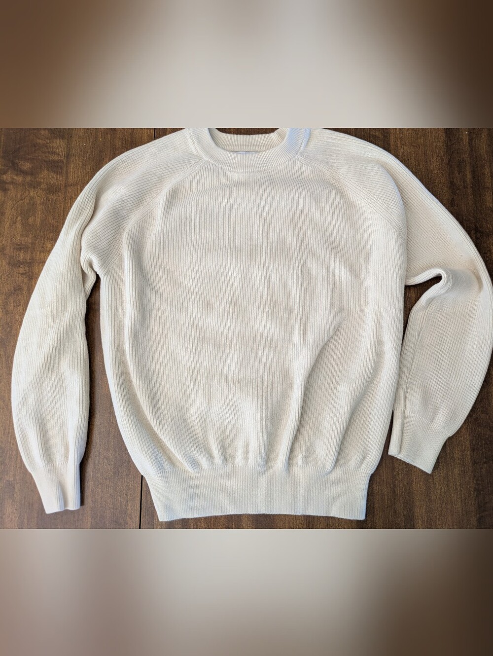 Zara Cream Ribbed Sweater Small